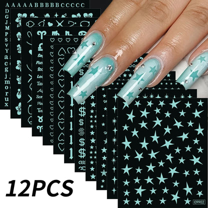 12sheet Cartoon Stitch Angel Nail Stickers Set Multiple Action Kawaii Stitch Nail Art Decals Adhesive Kids Manicure Decorations