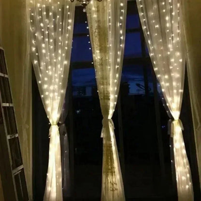 USB Curtain LED String Lights 3/4/6M Remote