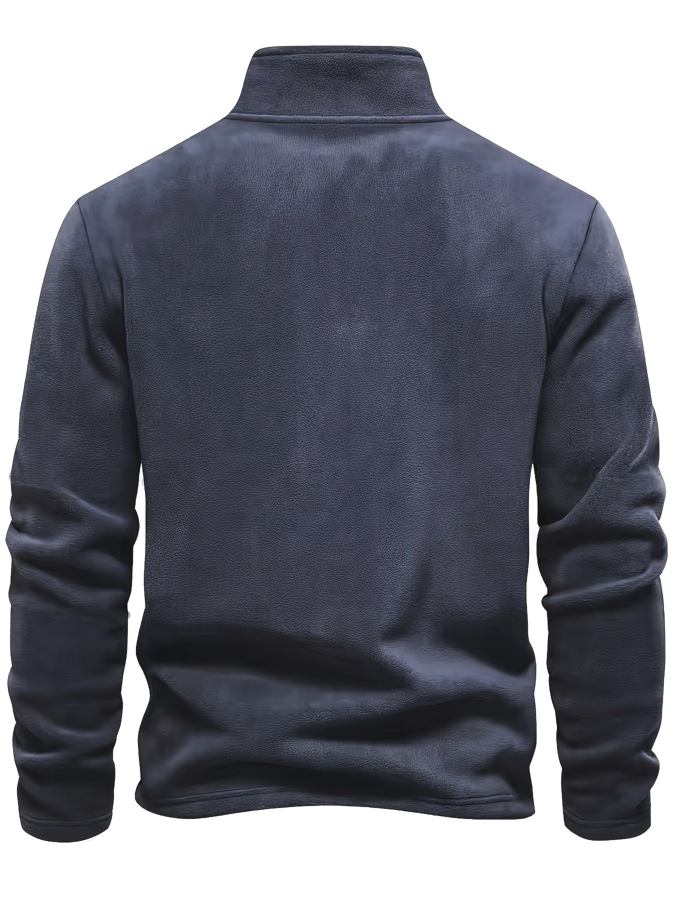 Men'S Casual Stand-Up Collar Fleece Zip-Up Sweatshirt