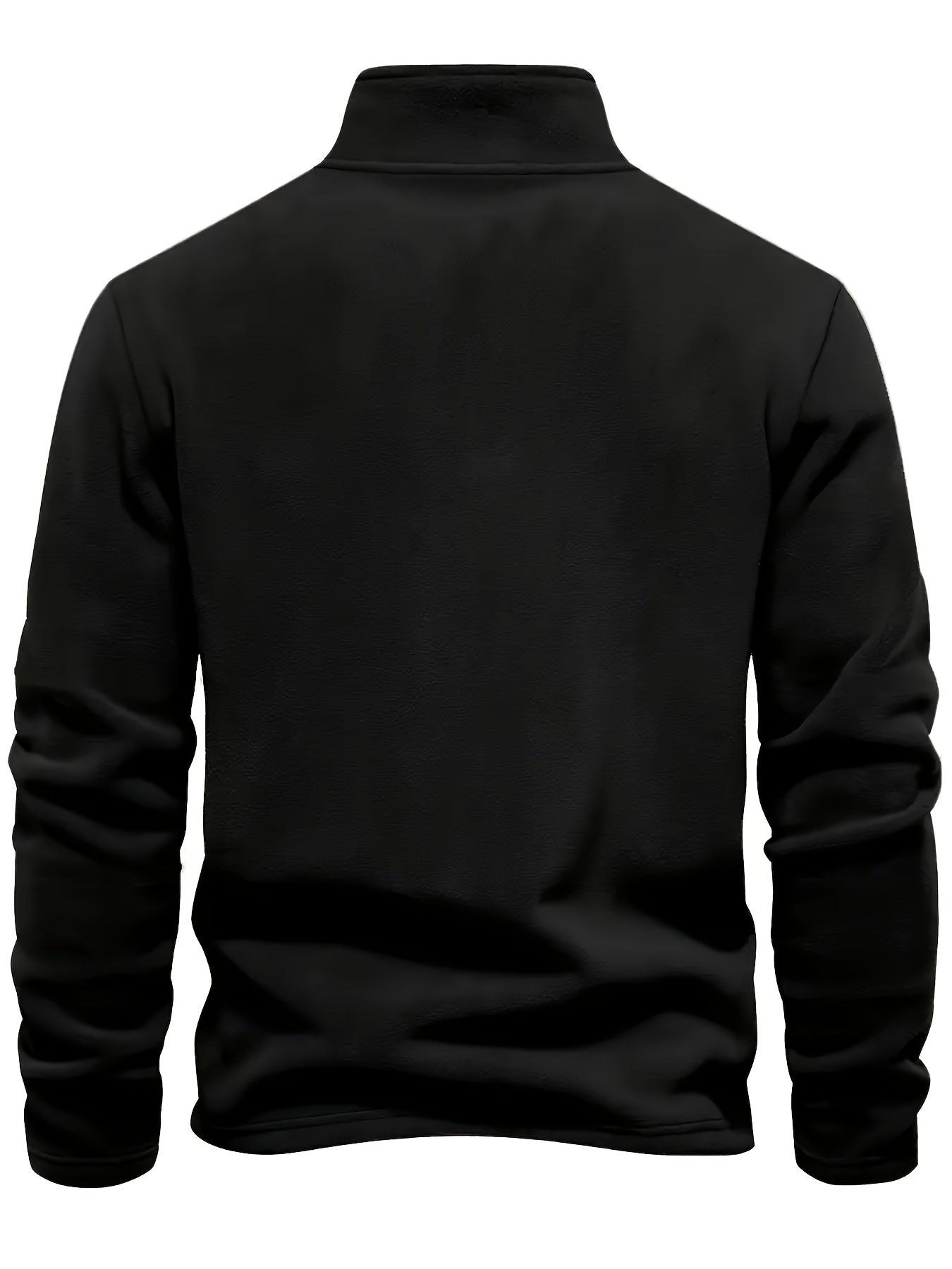 Men'S Casual Stand-Up Collar Fleece Zip-Up Sweatshirt